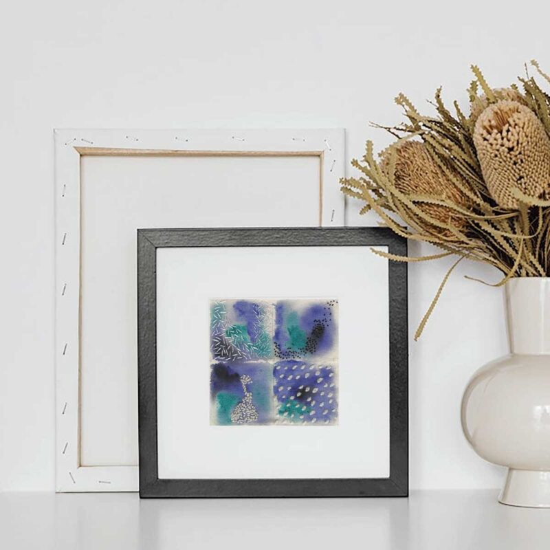 Studies-in-blue embroidery art print