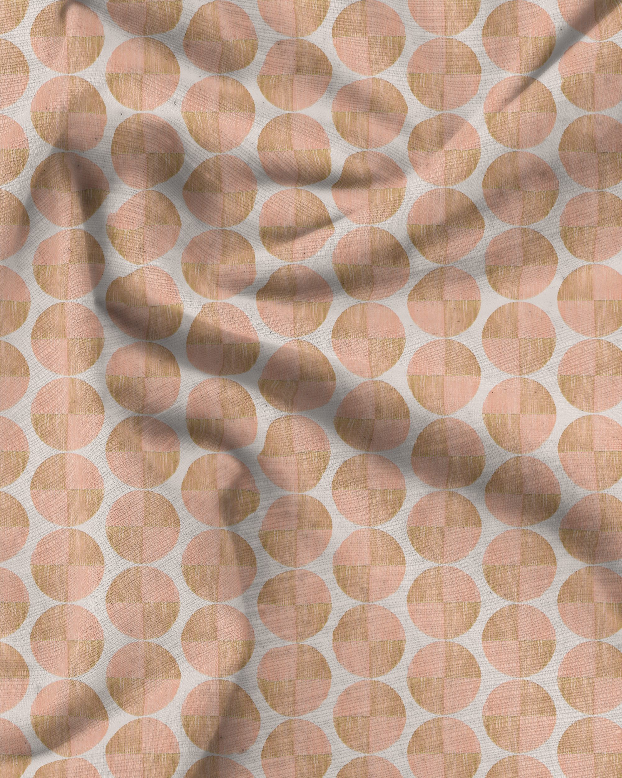 Elysia-Peach- cotton linen Fabric