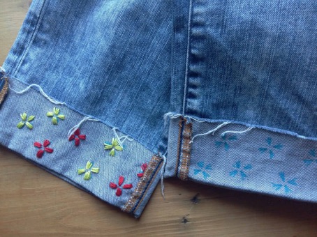 embroidered-denim-diy one side finished