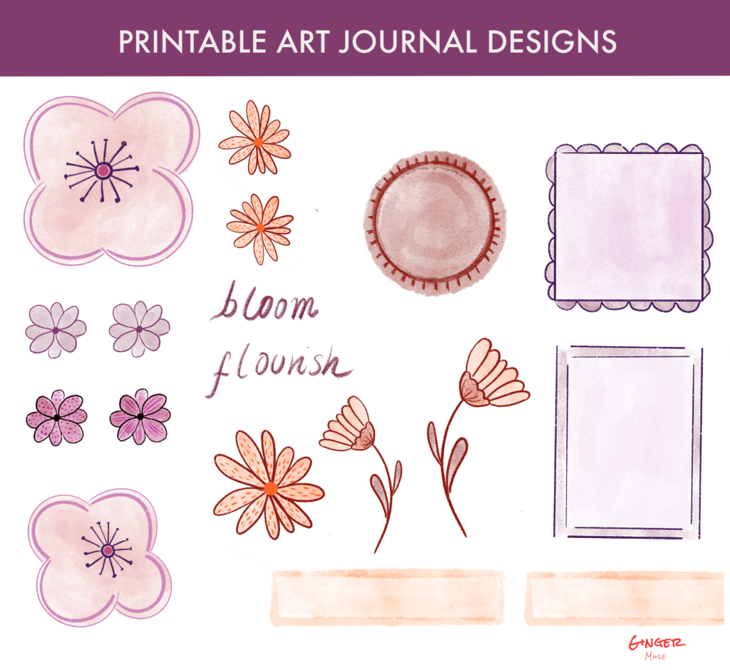 Thumbnail watercolor art journal printables