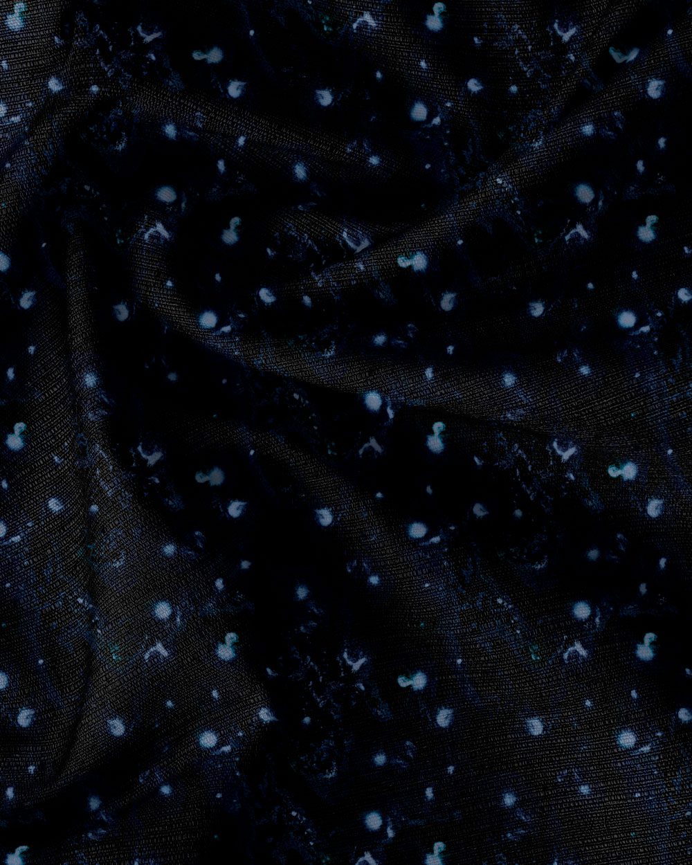 Selene midnight/dark blue abstract nightsky printed linen union fabric