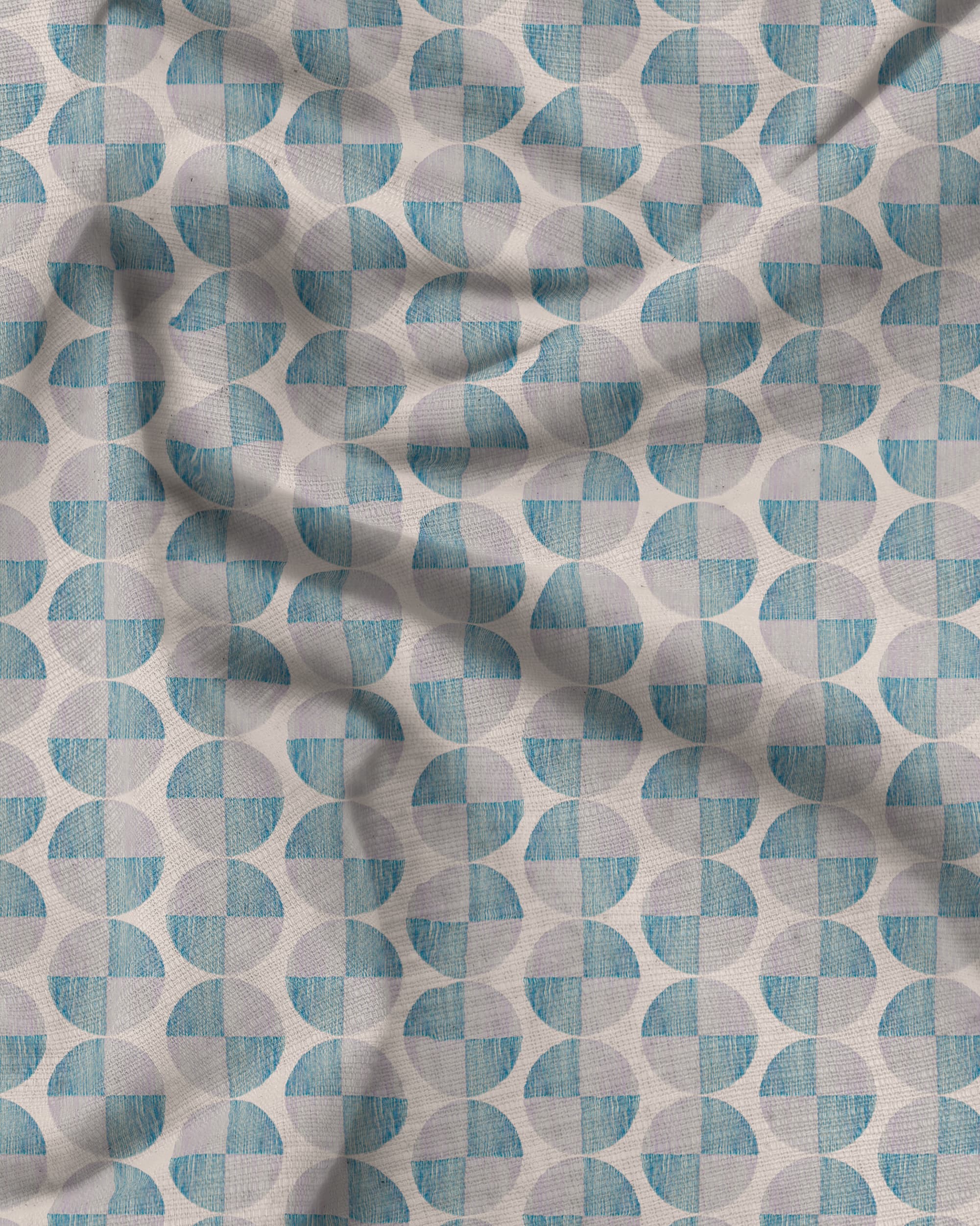 Elysia geometric textural fabric for upholstery in light blue