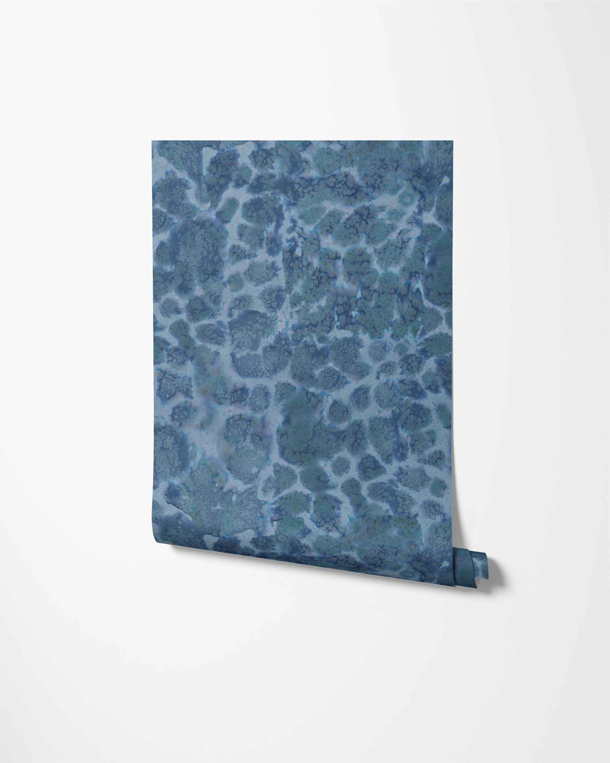 abstract watercolor wallpaper roll in blue