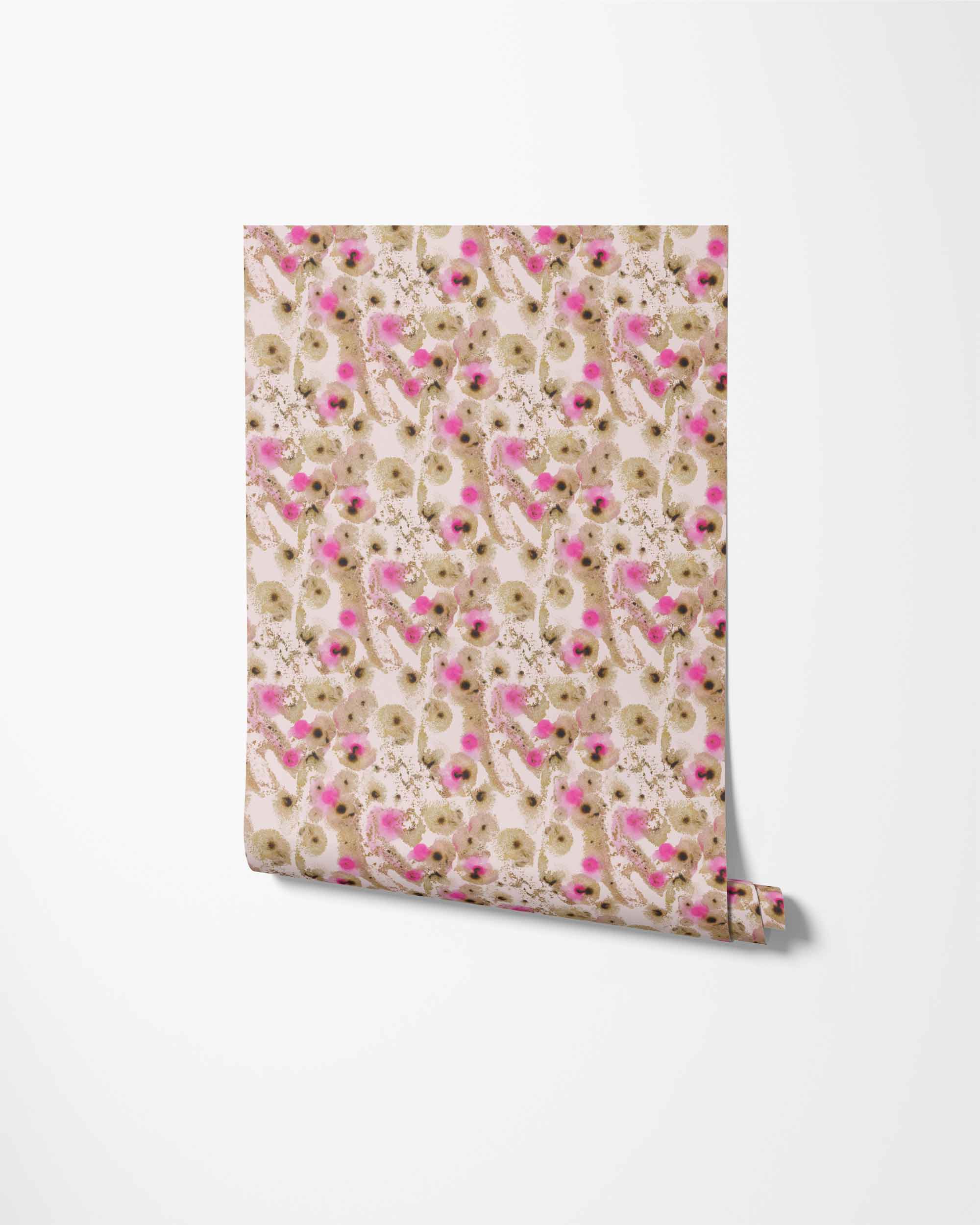 Selene abstract wallpaper roll in fuchsia